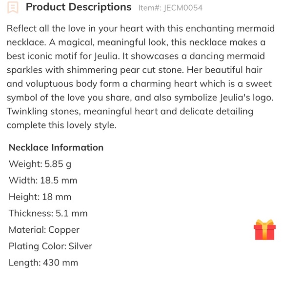 Jeulia "Dancing by the Moonlight" Mermaid Necklace - Picture 7 of 11